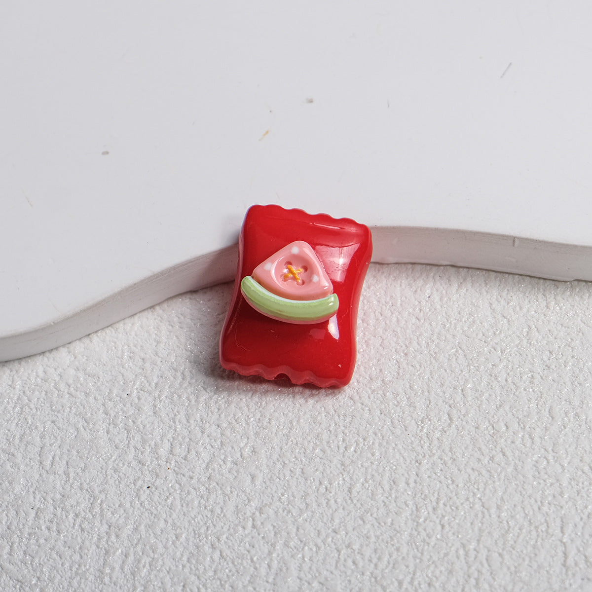 Fruit Snack Bag Acrylic Square Beads 23mm Glossy Detailed 10pcs 6