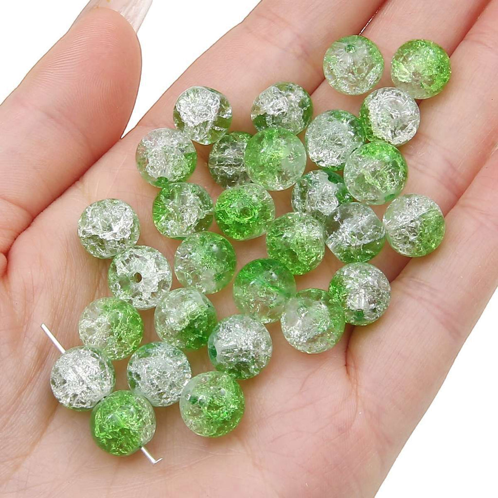 Crackle Round Glass Beads 10mm Assorted Colors 40pcs 31