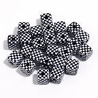 Colored Checkerboard Rounded Acrylic Square Beads 13mm 10pcs 6