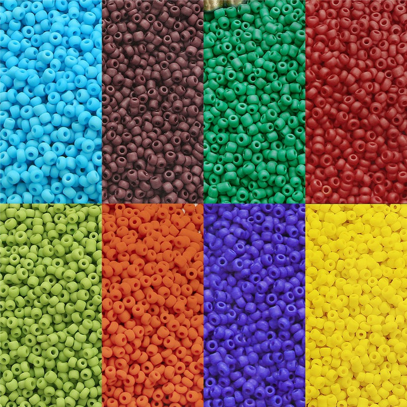 Frosted Seed Glass Beads 3mm Soft Matte Colors 1400pcs