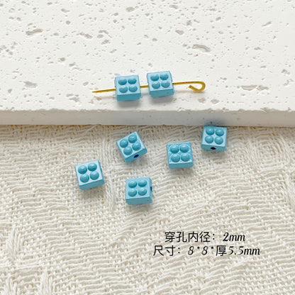 Chair and Jigsaw Metal Beads Painted Colorful Glossy 20pcs 11