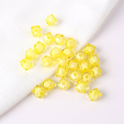 Faceted Acrylic Sago Beads 8-10mm Glossy Translucent 100pcs 25