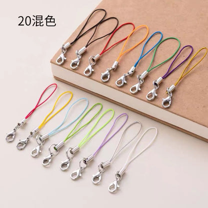 Colorful Phone Strap Keychain Mini Lobster Clasp Nylon Cord 50pcs 20