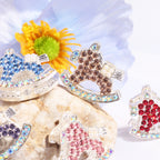 Double Sided Rocking Horse Rhinestone Beads 25mm Encrusted 5pcs 2