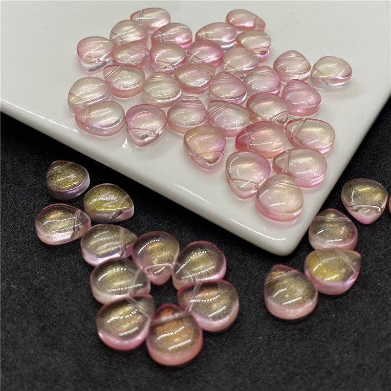 Czech Glass Beads Teardrop 12mm Transparent Iridescent 100pcs 11