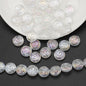 Electroplated Flat Spiral Glass Beads 12mm Metallic Iridescent 30pcs 20