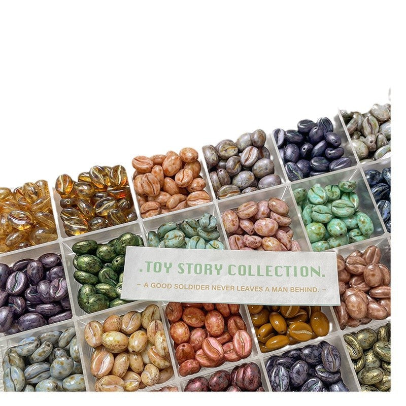 Vintage Czech Coffee Bean Lampwork Glass Beads 8x11mm 10pcs 5