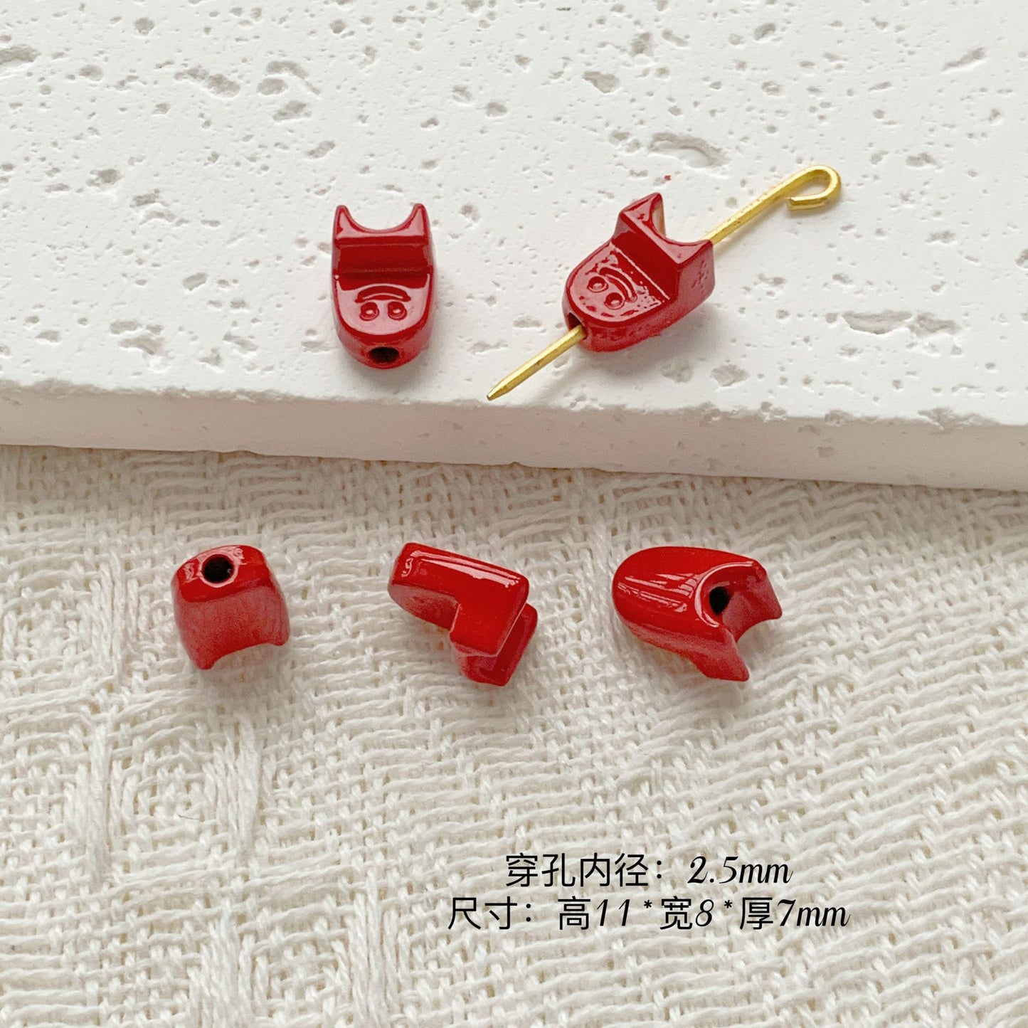 Chair and Jigsaw Metal Beads Painted Colorful Glossy 20pcs 15
