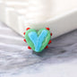 Lampwork Glass Beads Heart 14x17mm Hand Painted Two Tone Dotted 25pcs 10