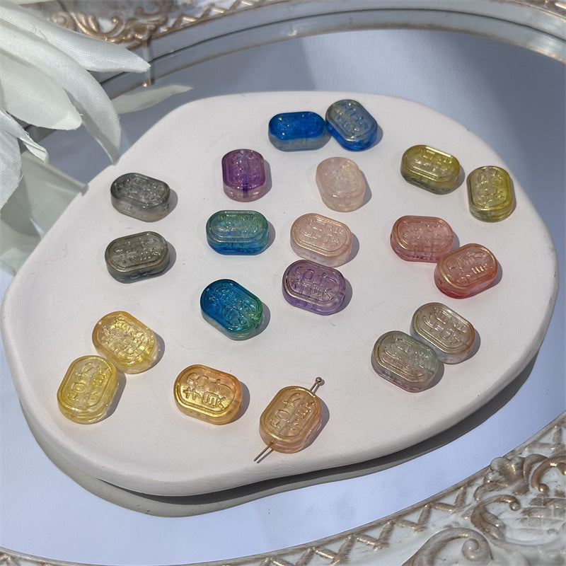 Czech Glass Beads Oval 13x18mm Soft Pastel Iridescent 100pcs 4
