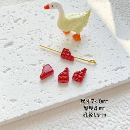 Round Metal Beads Baking Painted Smiling Chocolate Series 20pcs 7