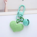 Acrylic Resin Heart Keychain Creative Faceted Surface with Bell Charm 6