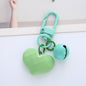 Acrylic Resin Heart Keychain Creative Faceted Surface with Bell Charm 6