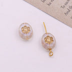 Transparent Vintage Gilded Engraved Oval Acrylic Beads 11x14mm 20pcs 4