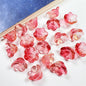 Wind Chime Flower Glass Beads 12mm Transparent Pink 50pcs 31