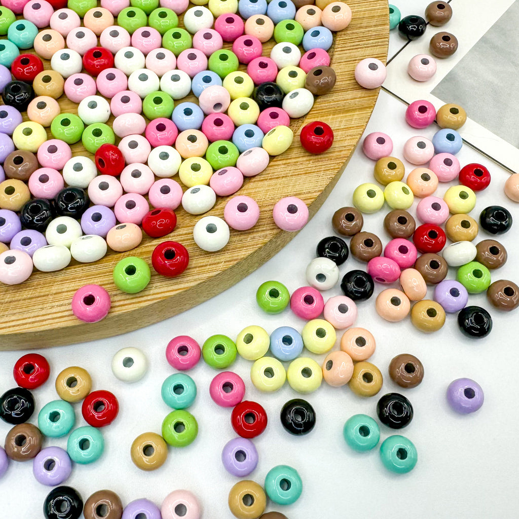 Alloy Spacer Beads 6mm Colorful Baking Painted 50pcs 3