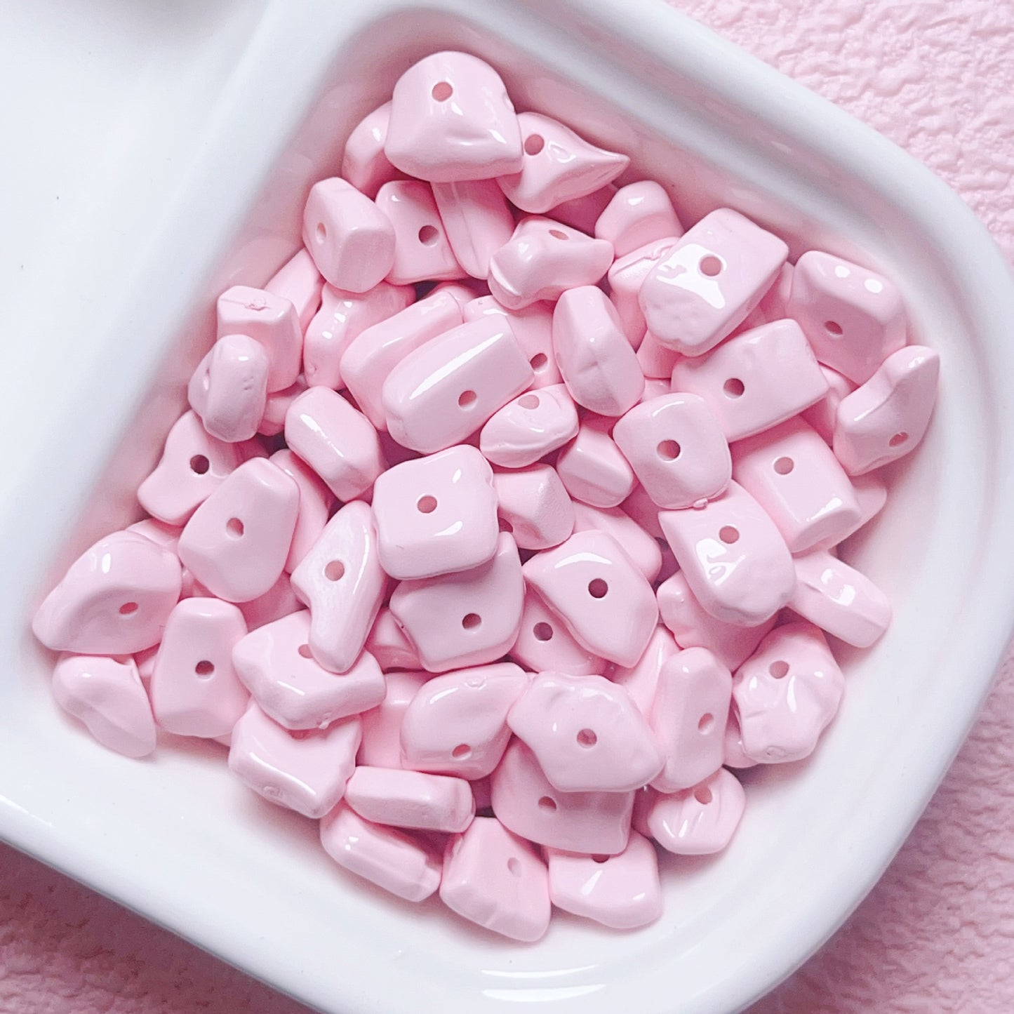 Painted Gravel Acrylic Beads 10mm Glossy Bright Colors 30pcs 14