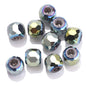 Faceted Glass Beads 14mm Large Hole Electroplated Multicolor 10pcs 18