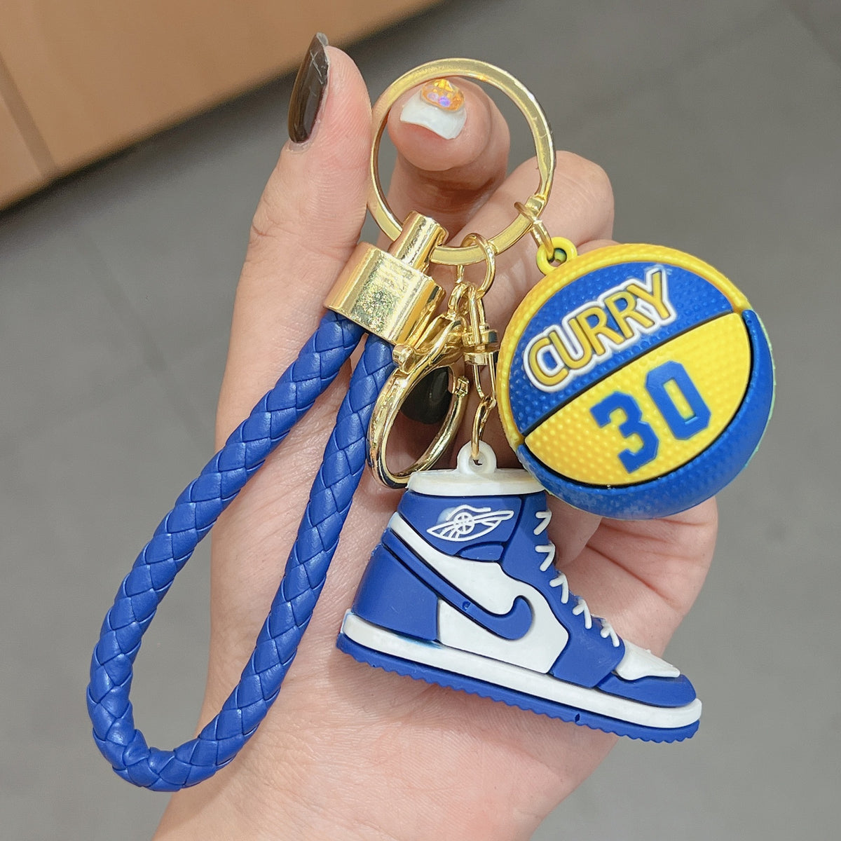 Basketball Shoe Keychain PVC Mini Sneaker Purple Yellow Black 2