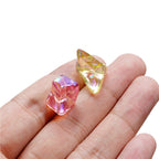 Transparent Irregular Gravel Acrylic Beads 11-22mm UV Plating 4pcs 2