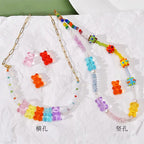 Clear Candy Colored Teddy Bear Acrylic Beads 12x18mm 10pcs 3