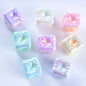 Macaron Color Balloon Square Acrylic Beads 14mm UV Plating 50pcs 14