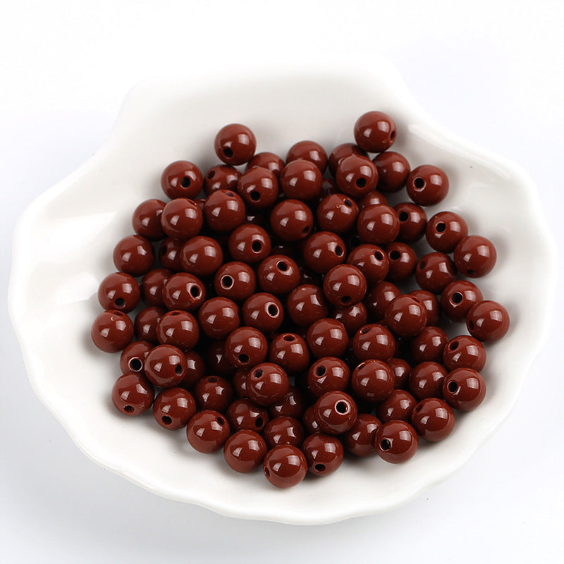 Solid Color Round Acrylic Beads 6mm Glossy Finish 600pcs 26