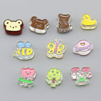 Transparent Bear Flower Acrylic Beads Playful Pastel Enamel 20pcs 2