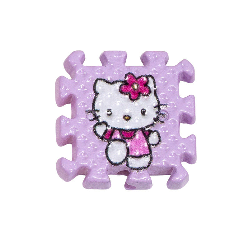 Hello KT Puzzle Acrylic Square Beads 18mm Colorful 10pcs 21