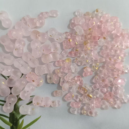 Acrylic Peanut Spacer Beads 3x6 6x11mm Transparent Frosted Gilded 1000pcs 16