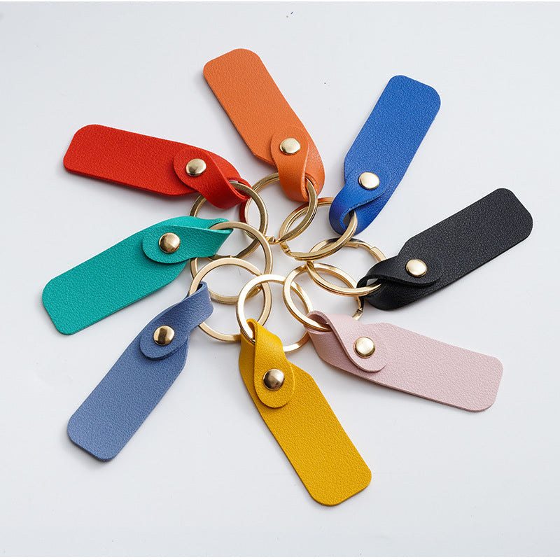 Alien Leather Keychain with Gold Rivet Accent Colorful 2