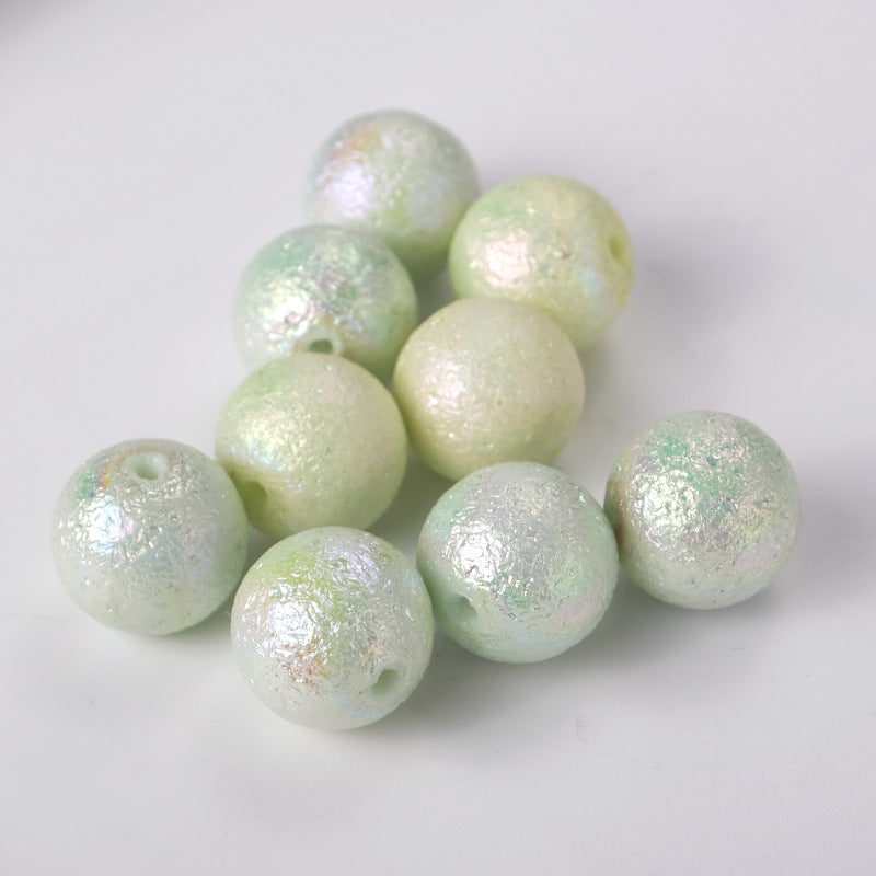 Frosted Acrylic Beads 16mm Cream Imitation Pearl Wrinkled 50pcs 5