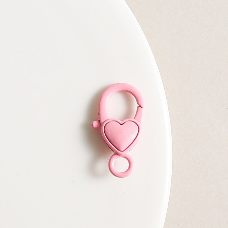 Zinc Alloy Heart Buckle Keychain Clasps 26mm Colorful 20pcs 8