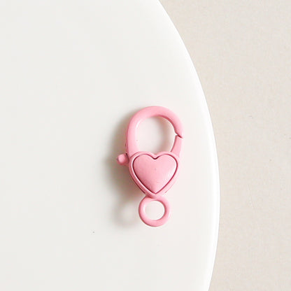 Zinc Alloy Heart Buckle Keychain Clasps 26mm Colorful 20pcs 8