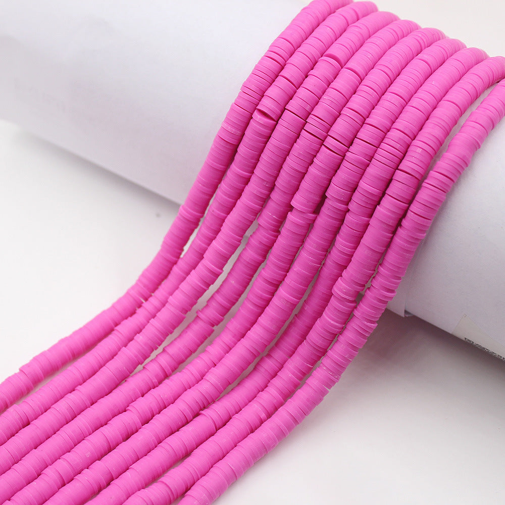 Flat Clay Beads 6mm Solid Color Polymer Spacer Discs 10strands 24