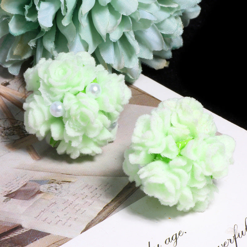 Matte Floral Bubblegum Beads 25mm Rose Cluster Polymer Clay 5pcs 10