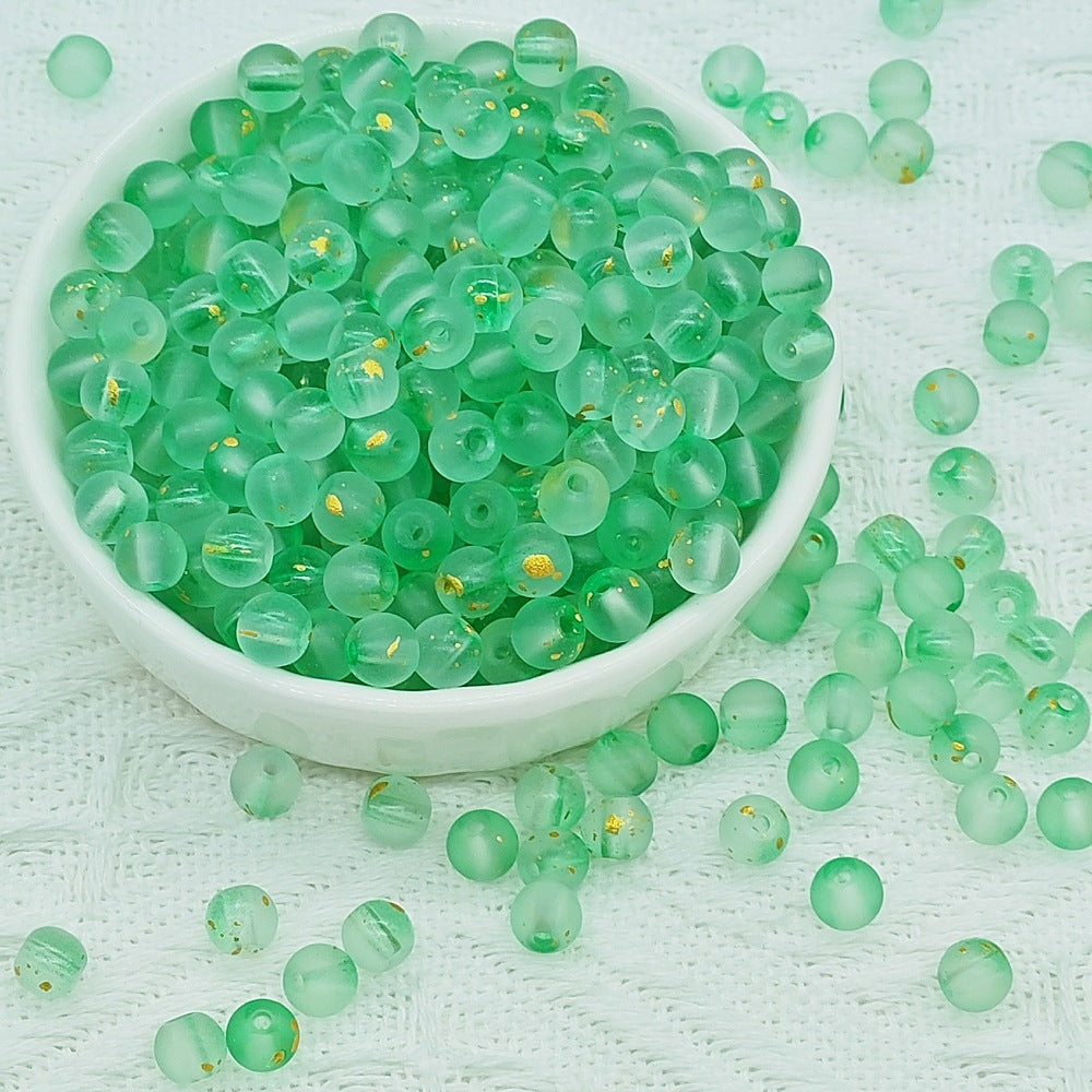 Frosted Round Glass Beads 6mm Colorful Speckled Matte Finish 50pcs 38