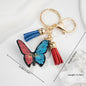 Acrylic Butterfly Keychain Colorful Wings Tassel Charm 12