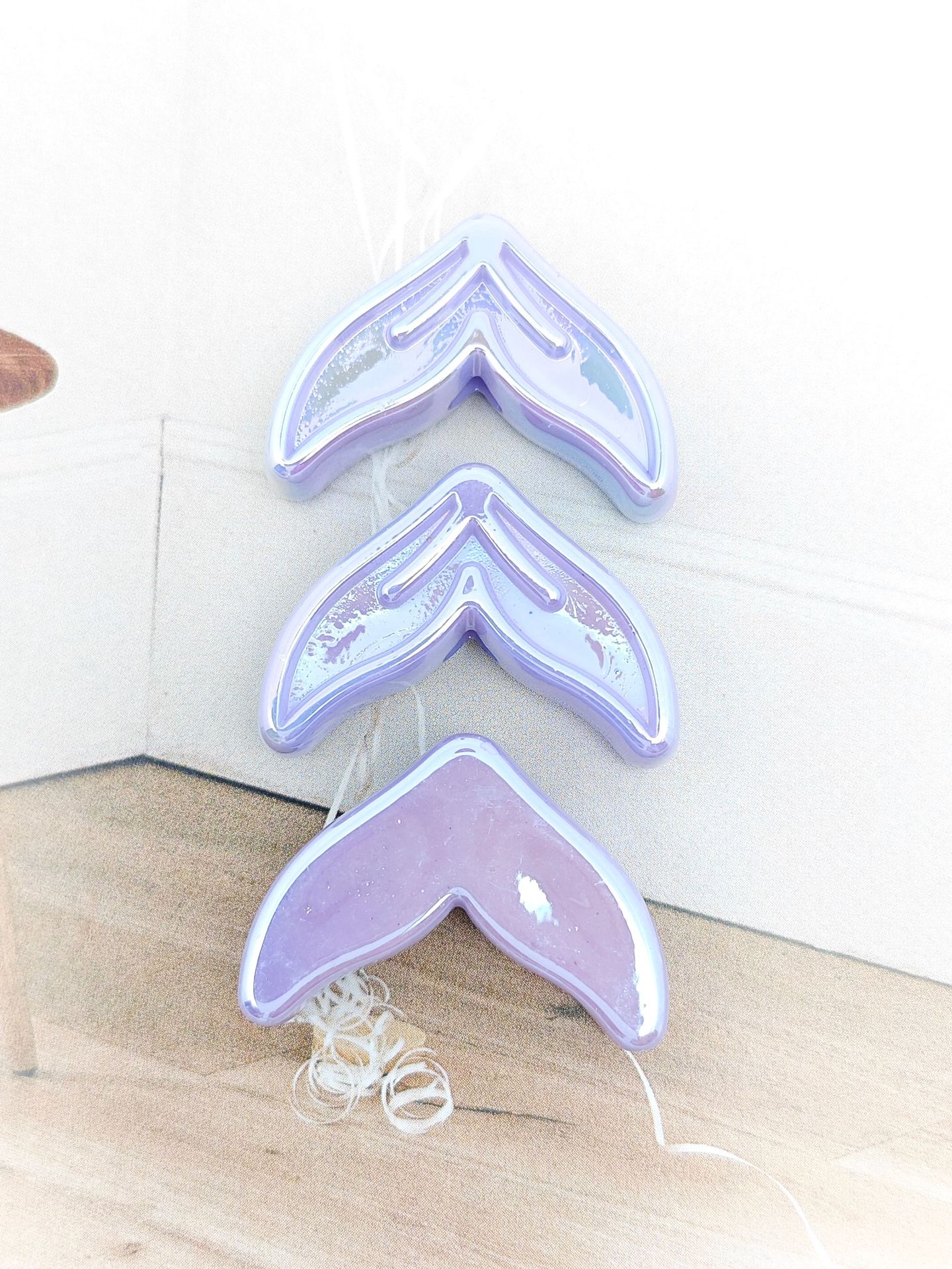 Glow Mermaid Tail Acrylic Beads 29x20x9mm Glow In The Dark 50pcs 10