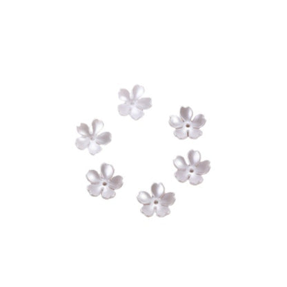 Five-Petal Flower Acrylic Beads 15mm Soft Pearly White 500pcs 5
