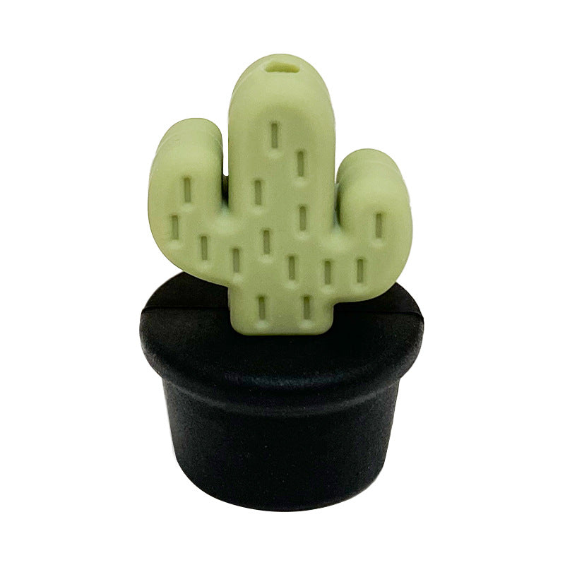 Silicone 3D Focal Beads Flowerpot Cactus Textured Vibrant Pots 20pcs 24