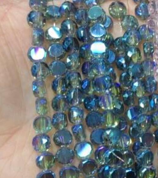 Electroplated Flat Cut Glass Beads 7.5mm 12mm Vibrant Colors 10pcs 23