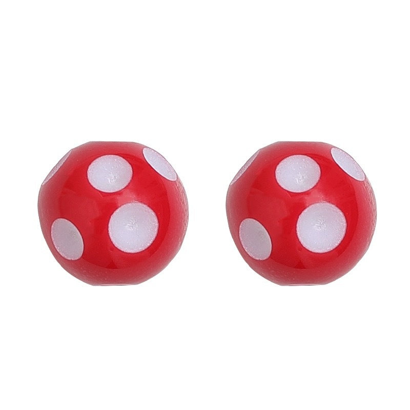 Bright Polka Dot Resin Beads 12mm Glossy Multicolor 20pcs 5