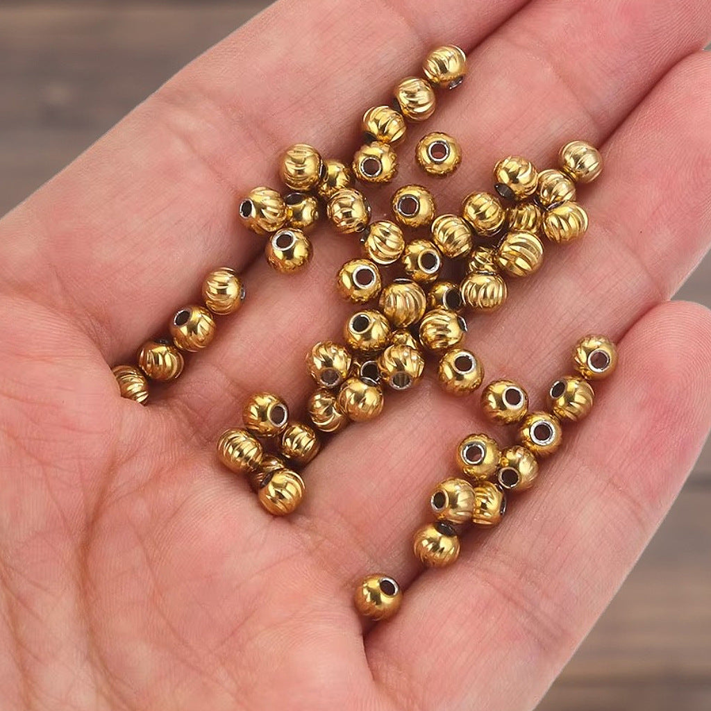 Stainless Steel Round Metal Beads 3-10mm Color Retaining Knife Grain 20pcs 3
