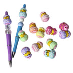 Silicone 3D Focal Beads Easter Chicken Hatching Egg Cracked Shell Top 20pcs 3