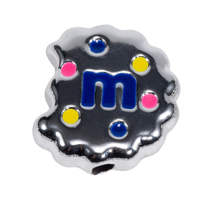 Hand Painted Bitten Cookie Acrylic Beads 22mm Enamel Glossy 10pcs 46
