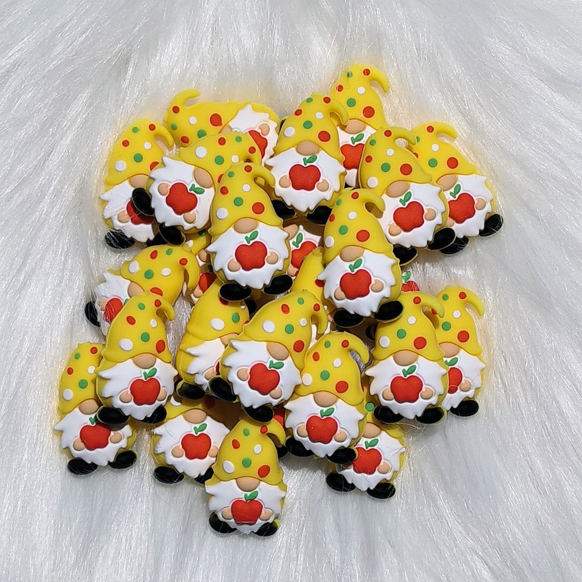 Silicone 3D Focal Beads Apple Dwarf Polka Dot Hat 2