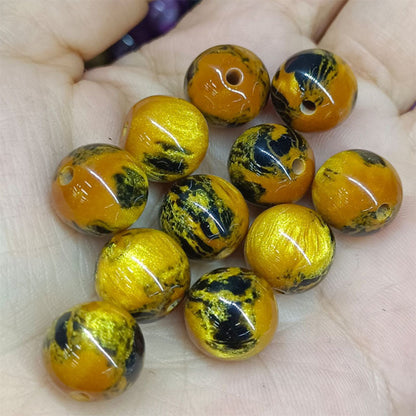 Gradient Resin Beads 16mm Round Dark Ocean Colors Glossy 20pcs 19