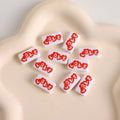 Rectangular Acrylic Beads 19mm Glossy Love Slogan Printed 20pcs 3
