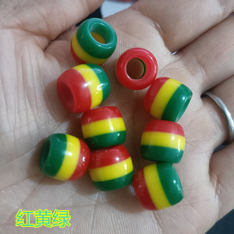 Striped Resin Beads 12mm Large Hole Multicolor Chunky 100pcs 18
